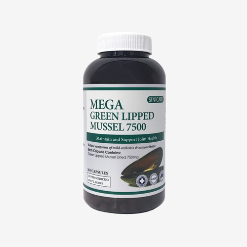 시니케어 메가 초록입홍합 7500mg 365캡슐 Mega Green Lipped Mussel  6개월분 호주 관절 연골 영양제