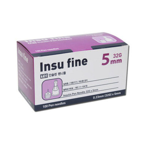 태창 인슈파인 InsuFine 인슐린펜니들 32G 100pcs[4mm 5mm 6mm 8mm]